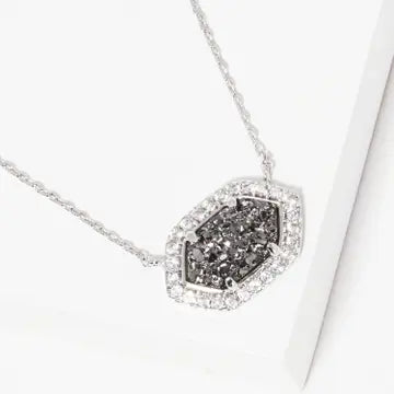 Kendra Druzy Silver Necklace
