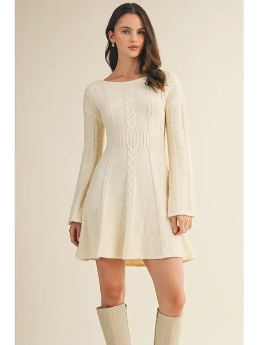 Whitney Cable Knit Sweater Dress
