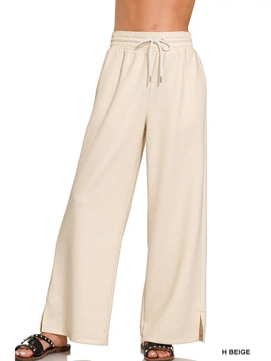 Scuba drawstring pants in H. Beige