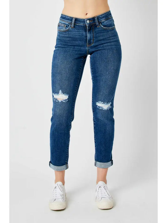 Jana Mid Rise Distressed Jeans