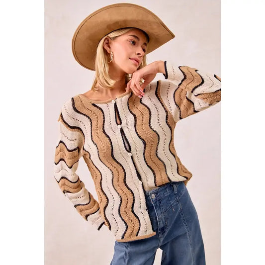 Brenna Wavy Stripe Knit Top