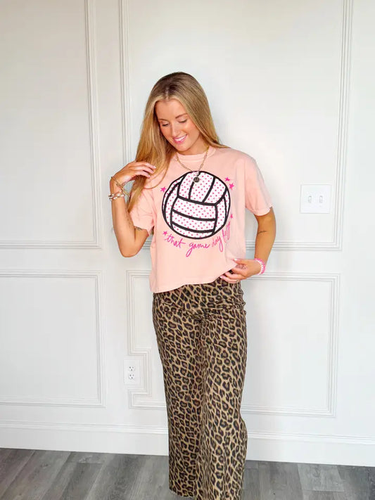 Volleyball Game Day Cropped Tee