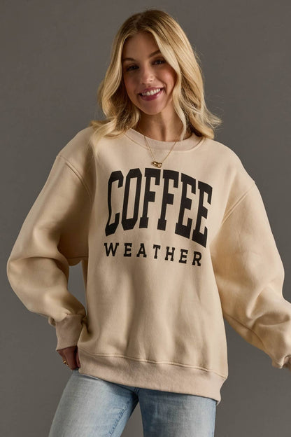 Coffee Weather Sweatshirt in Tan