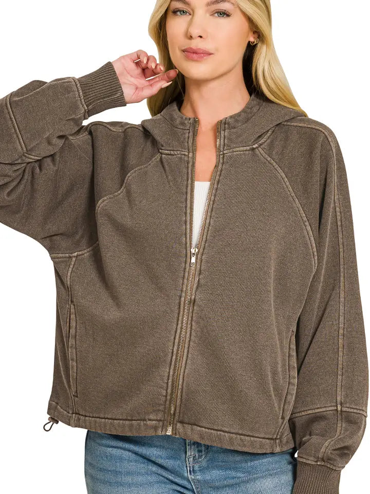 Amelia Fleece Jacket in Espresso