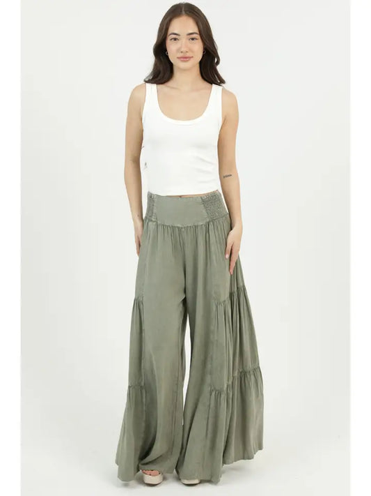 Brynn Wide Leg Pants in Cactus
