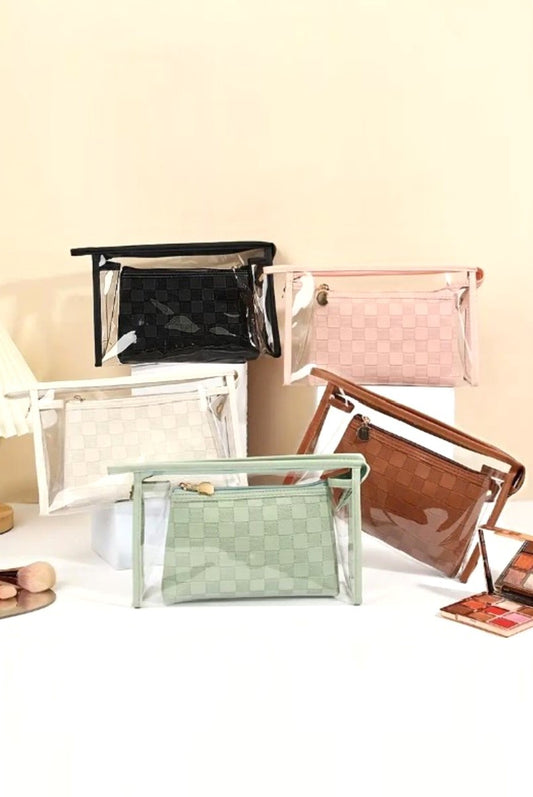 Checker Print Travel Bag Set