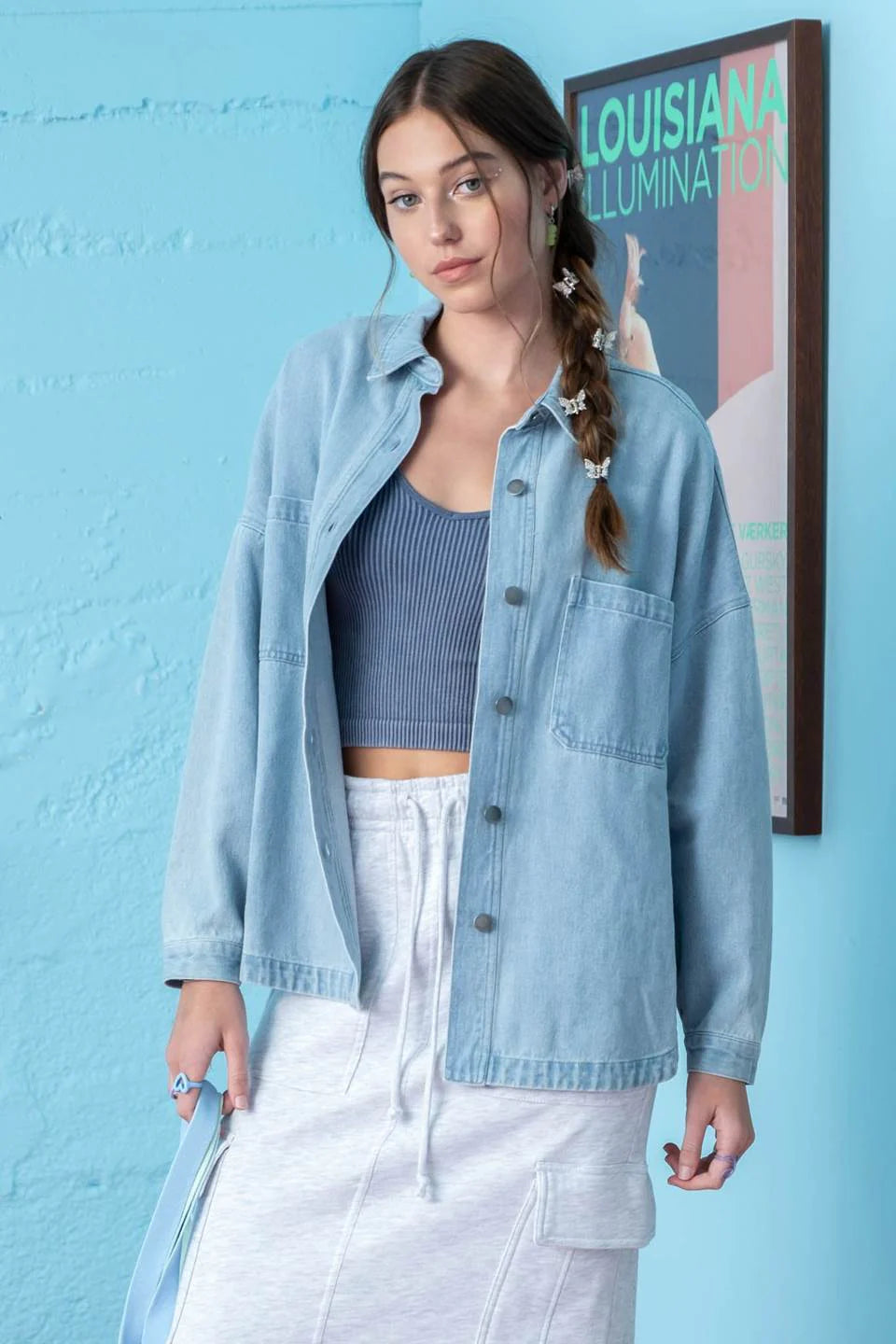 Button Down Denim Shacket