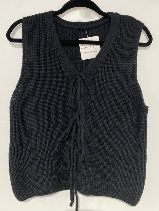 Black Tie Front Vest