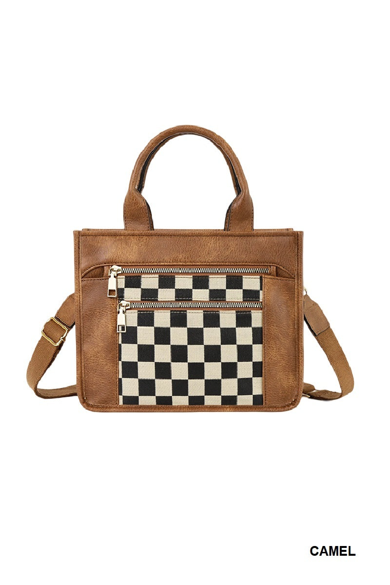 Checker Print Tote Bag
