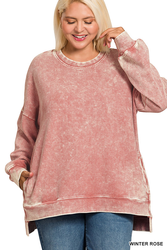 Helena Ribbed Top in Winter Rose