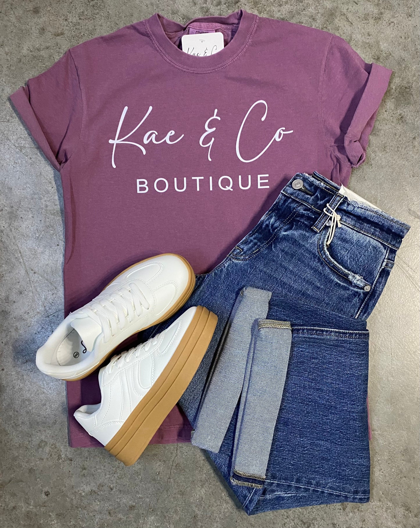 Kae & Co. Graphic Tee in Berry