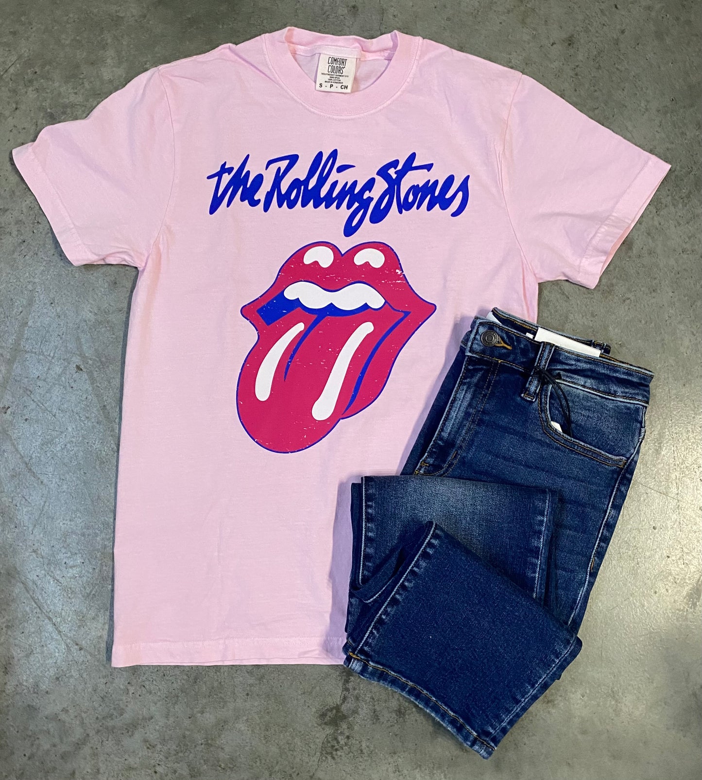 Rolling Stones Graphic Tee in Blossom