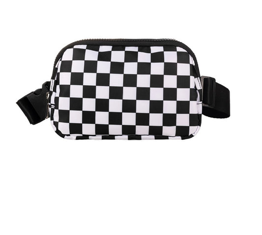 Checkered Cross Body Belt Bag