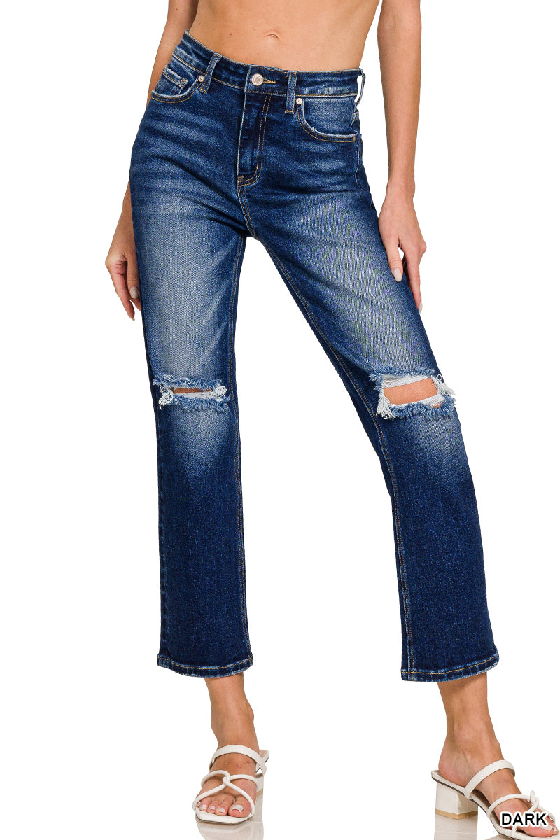 Gabi Distressed Cropped Denim