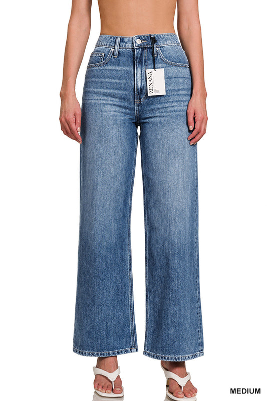 Taylor Medium Washed Wide Leg Denim