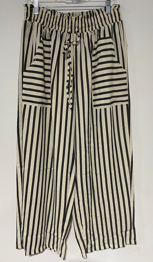 Black Striped Pant