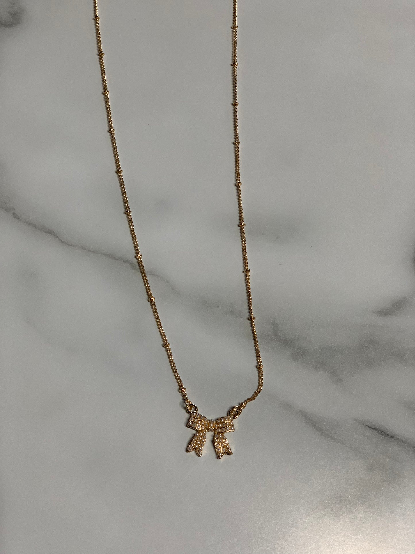 Pearl Bow Necklace