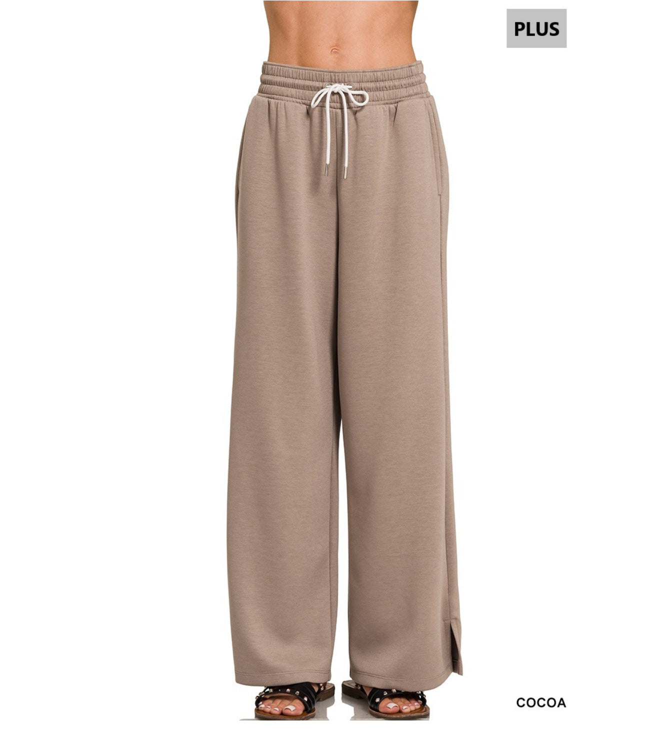 Scuba Fleece Lined Sweat Pants in Cocoa