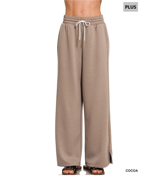 Scuba Fleece Lined Sweat Pants in Cocoa