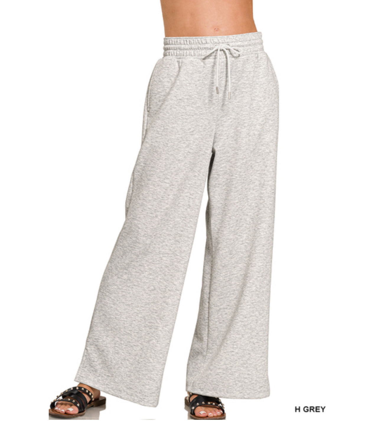 Scuba drawstring pants in Heather Grey