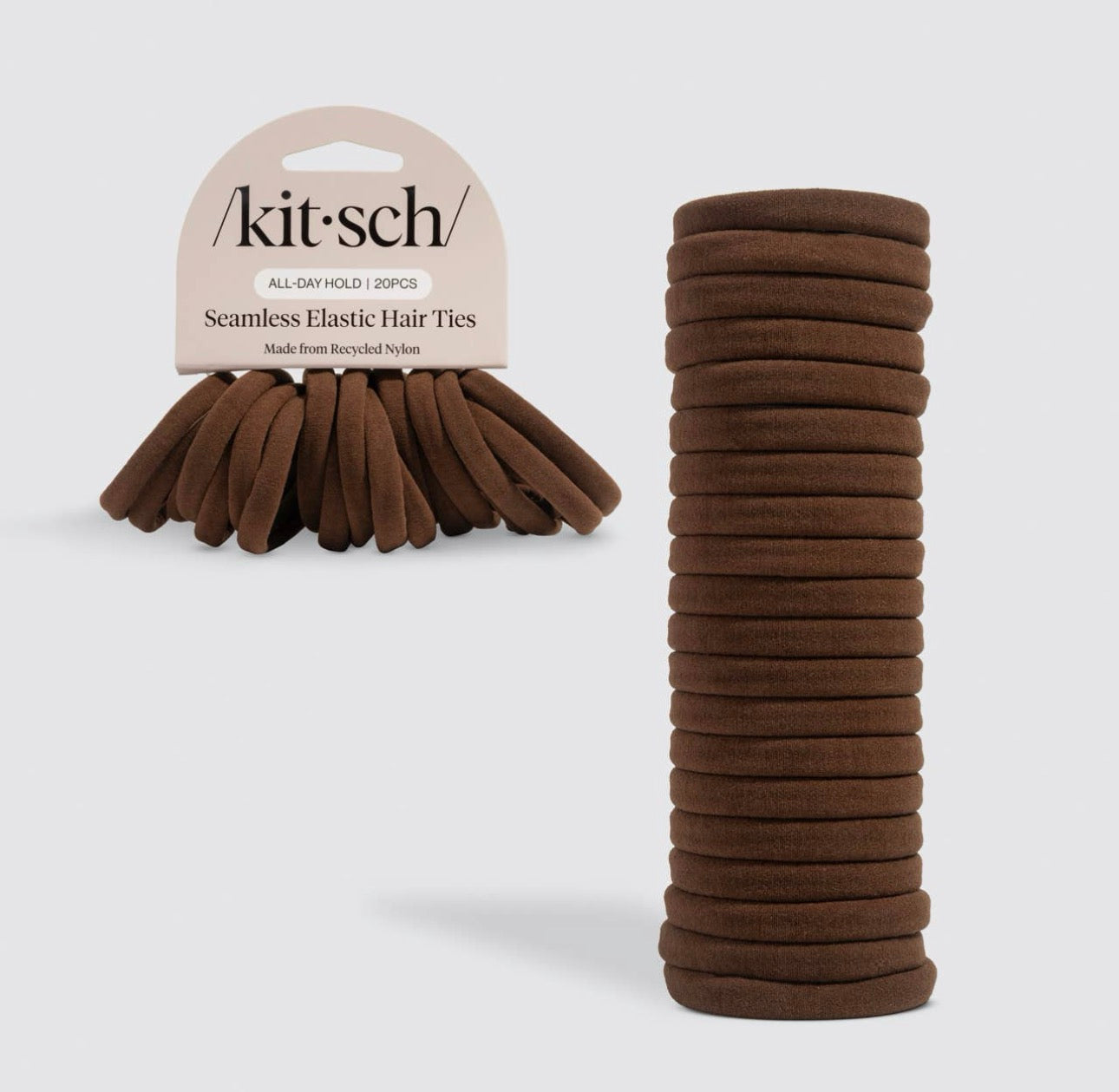 Kit-sch Seamless Elastic Hair Ties in Brown
