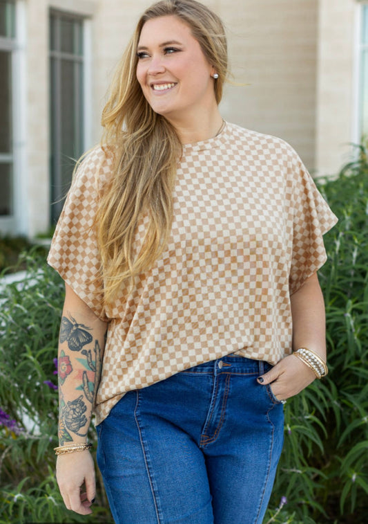 Checker Tan Top