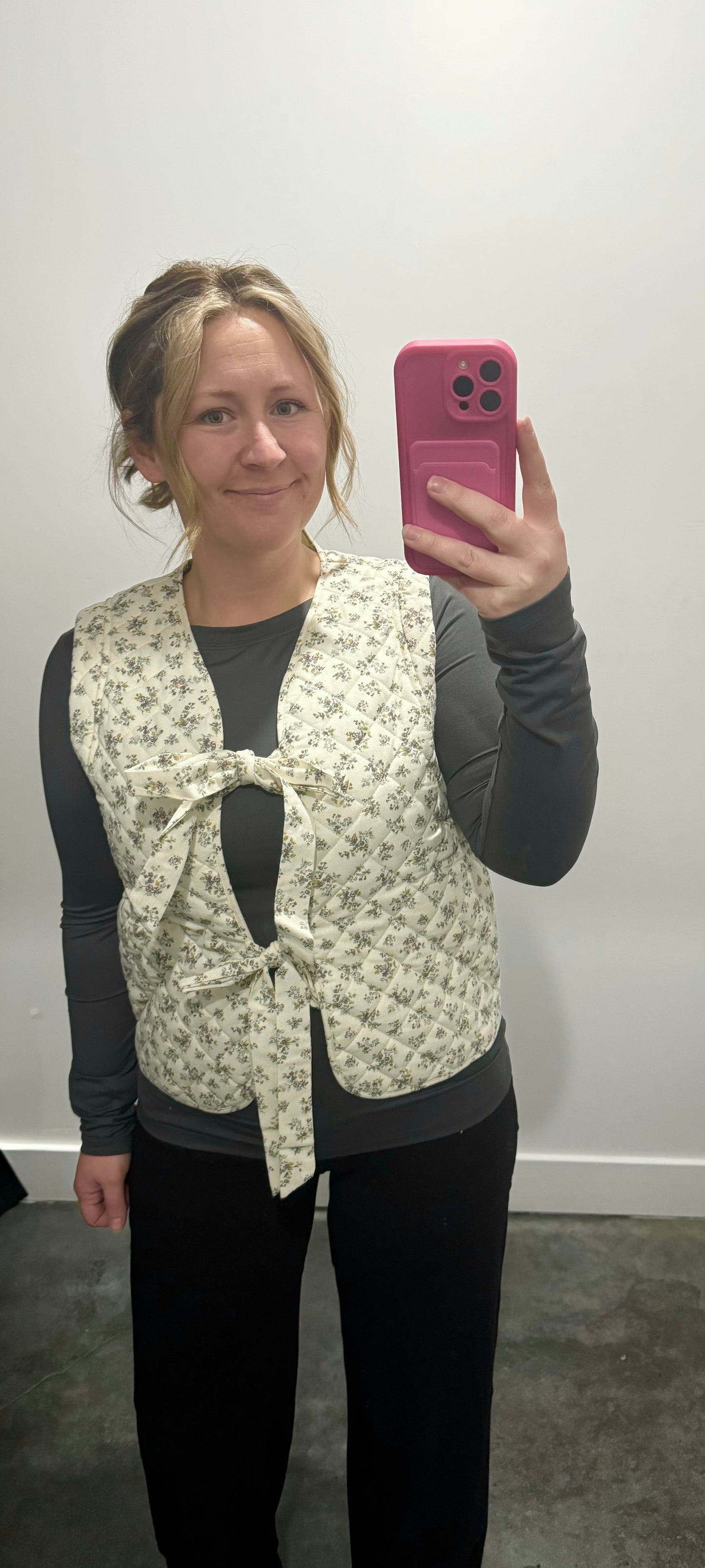 Quilted Floral Vest