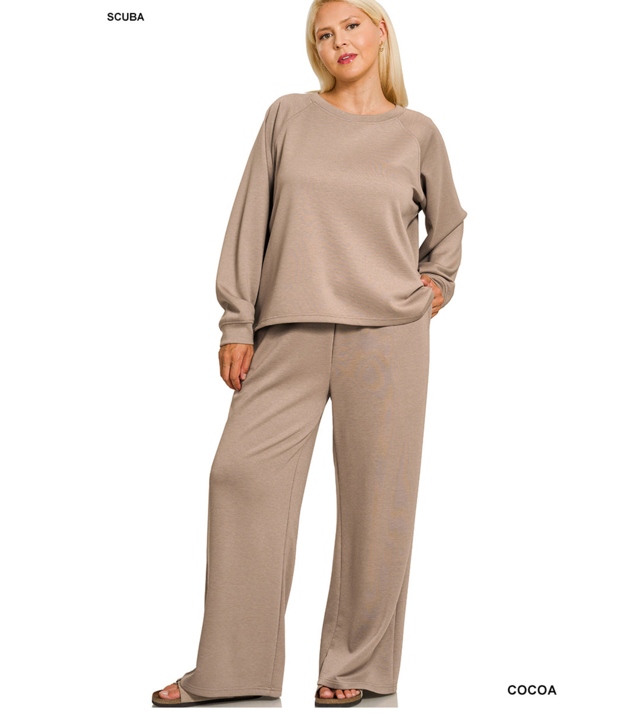 PLUS Scuba Two Piece Set in Cocoa
