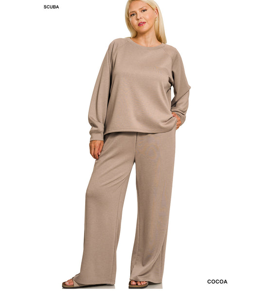 PLUS Scuba Two Piece Set in Cocoa