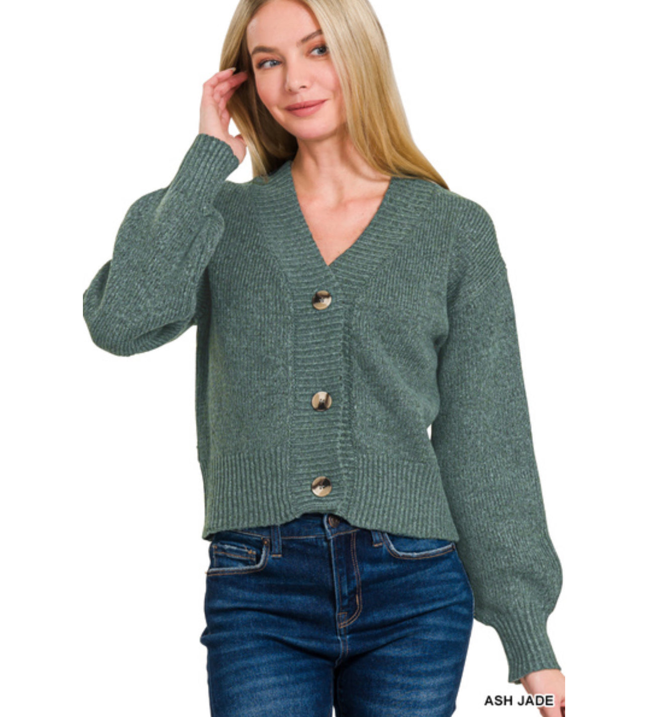 Karli Knit Cardigan in Ash Jade