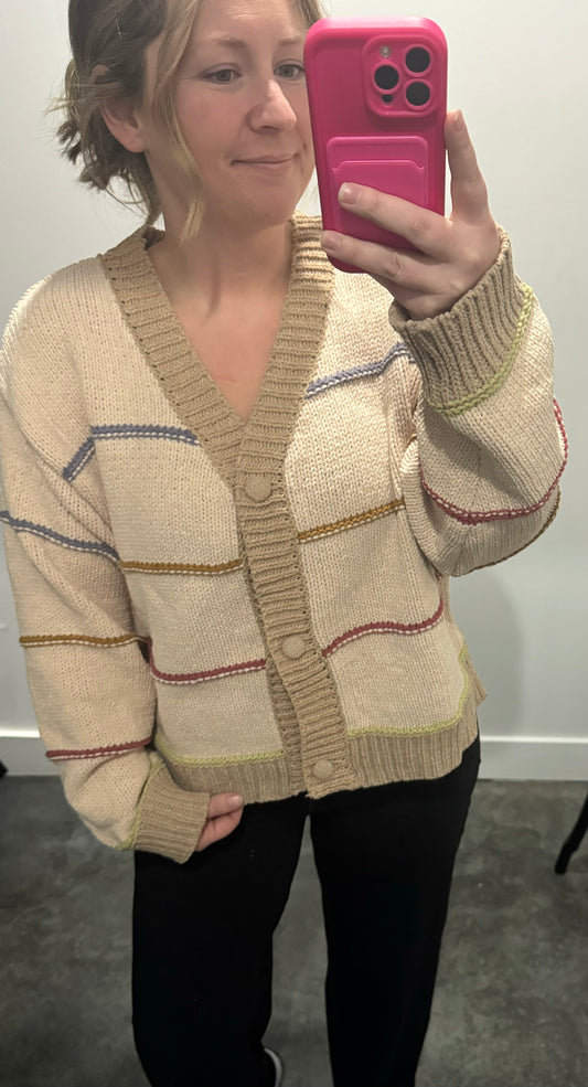 Tara Taupe Sweater Cardigan