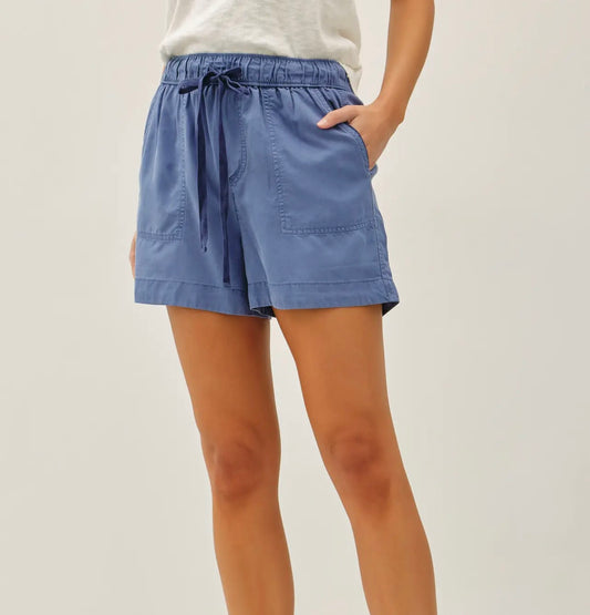 Lindsey Tencel Shorts in Cadet Blue