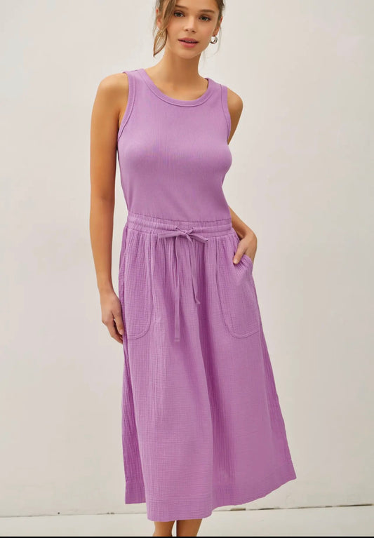 Naomi Tank Dress in Iris
