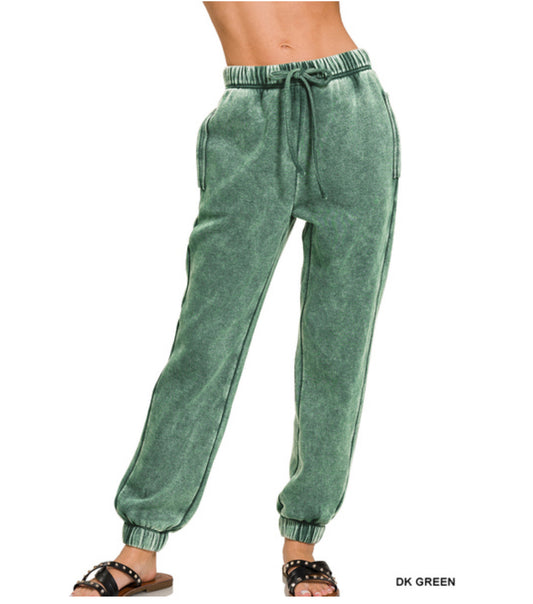 Riva Fleece Jogger in Dark Green