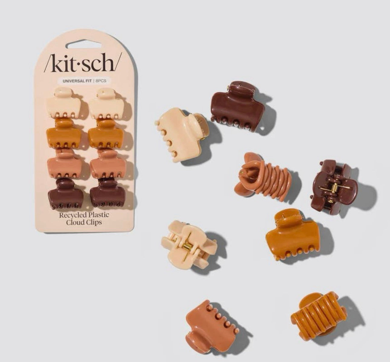 Kit-sch Recycled Plastic Mini Cloud Clips 8pc Set- Sedona