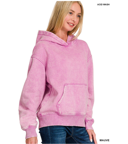 Macklie Hooded Pullover in Mauve