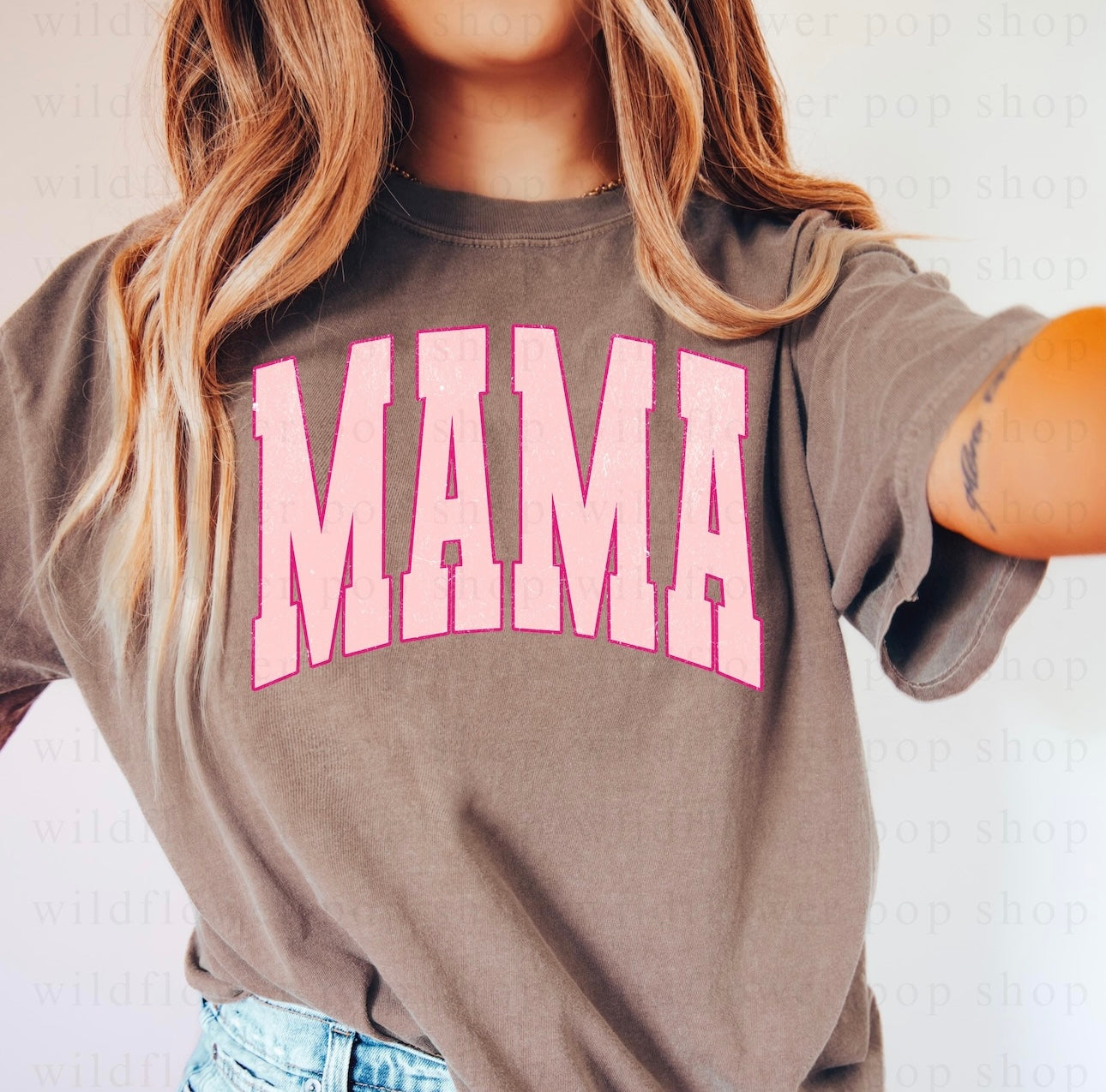 PRE-ORDER Design: Mama on Brown Tee