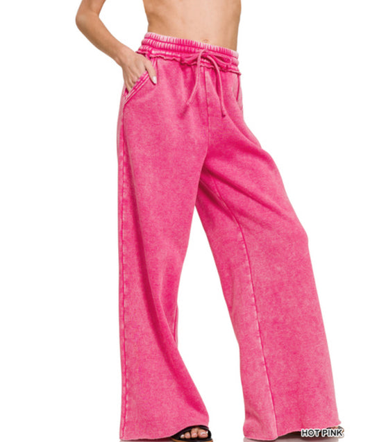 Everyday Fleece Sweat Flares in Hot Pink