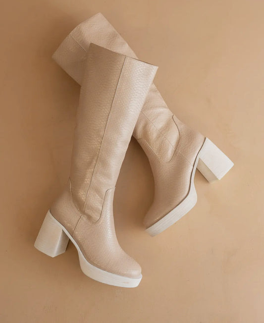 The Juniper Knee Boot in Beige
