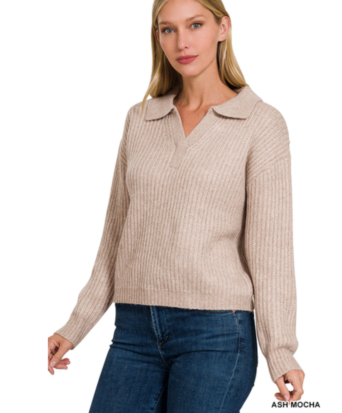 Melange Collared Sweater