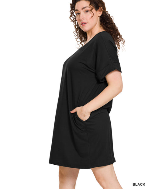 Plus Pocket T shirt Dress