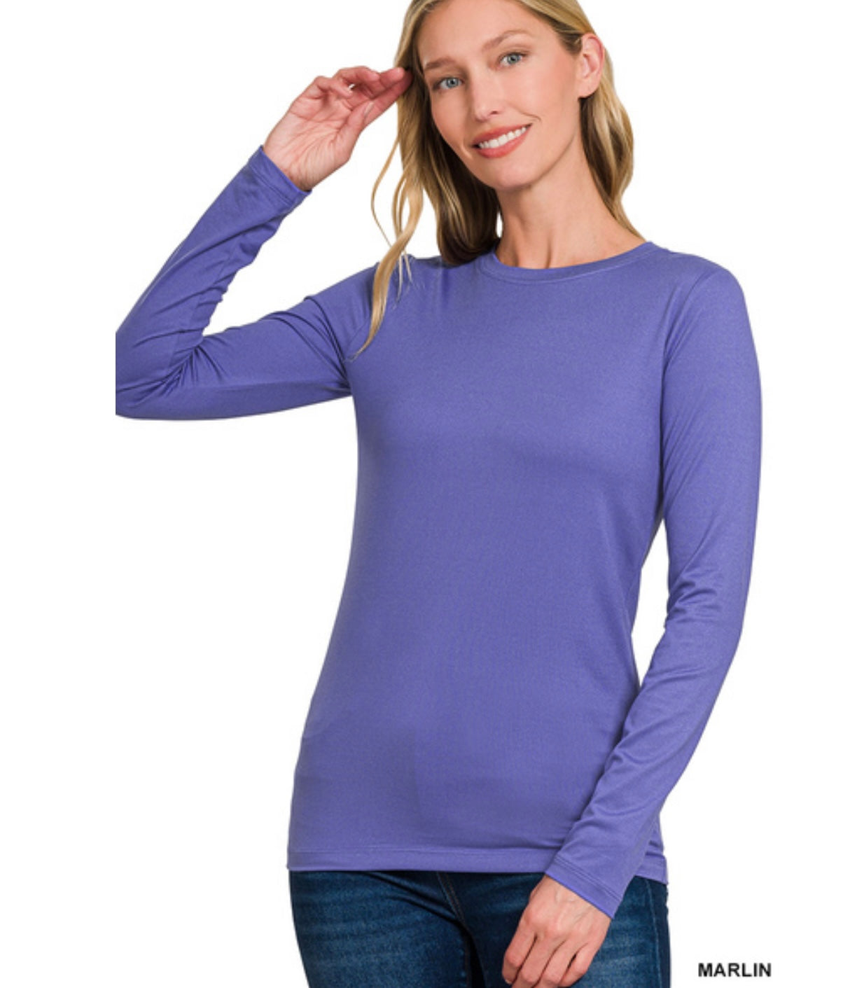 Butter Soft Long Sleeve Tee in Marlin