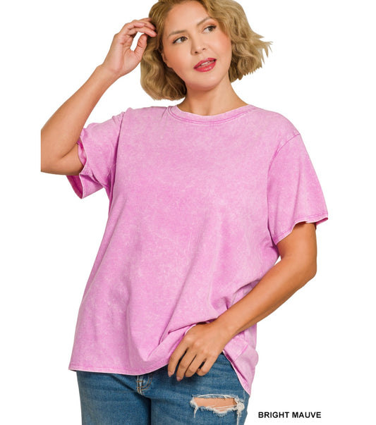 Lorna Acid Basic Tee B. Mauve-Curvy