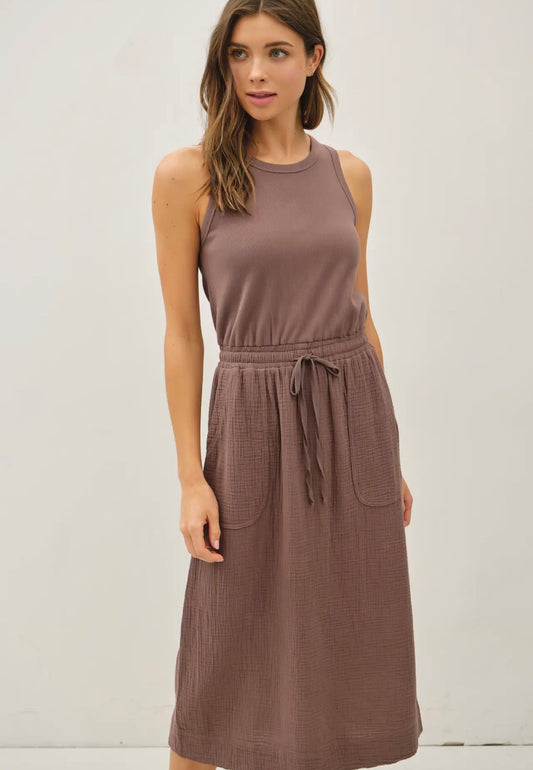 Naomi Tank Dress in Cocoa