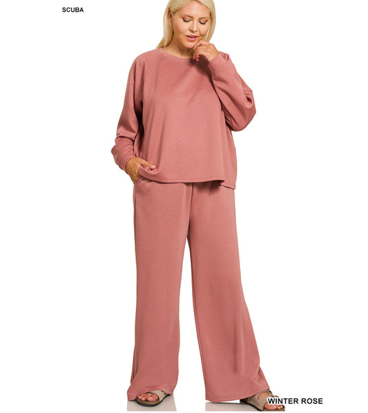 PLUS Scuba Two Piece Set in Winter Rose