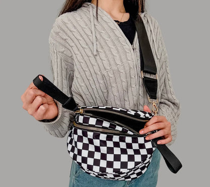 Checker Print Sling Crossbody Bags