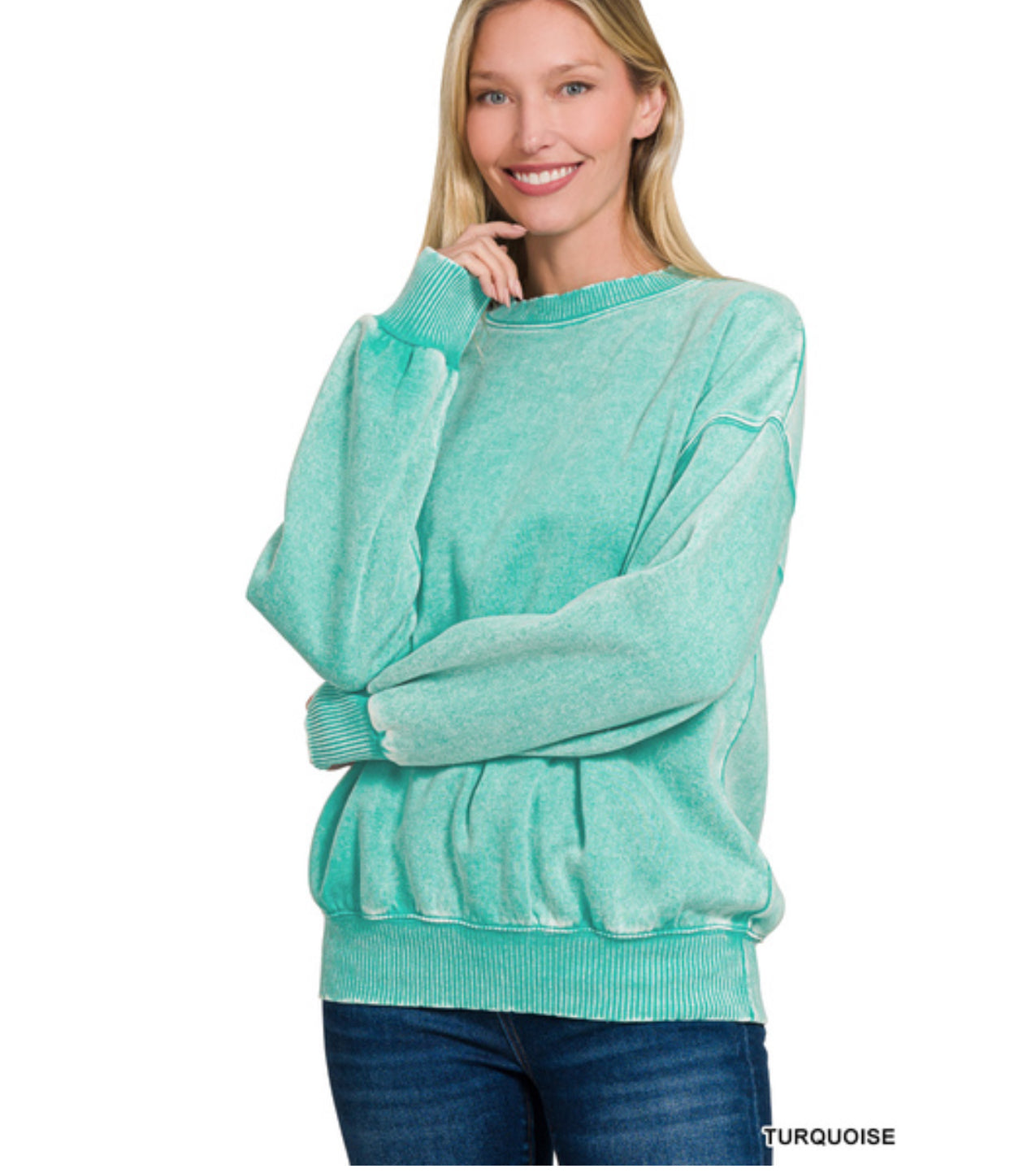 Elly Oversized Pullover in Turqiouse