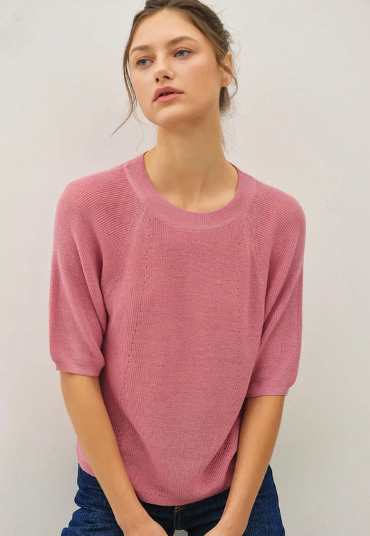 Mariah Knit Sweater in Rose