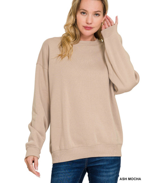 Scuba Relaxed Pullover In Ash Mocha