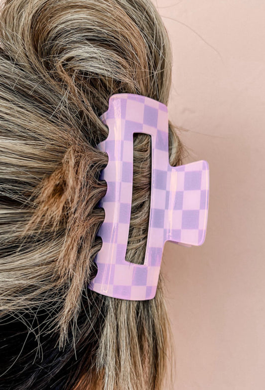 Checkered Clip in Purple